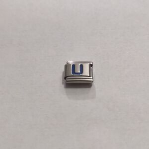 Blue U Italian Link‎ Stainless Steel Nomination Style Charm